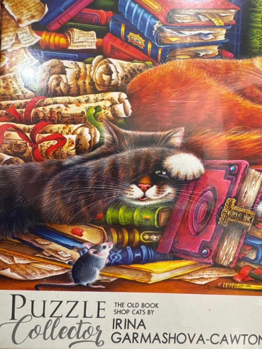Puzzle Collector 1500 Piece Puzzle The Old Book Shop Cats 10 yrs+ 23”x33” New - Picture 12 of 13
